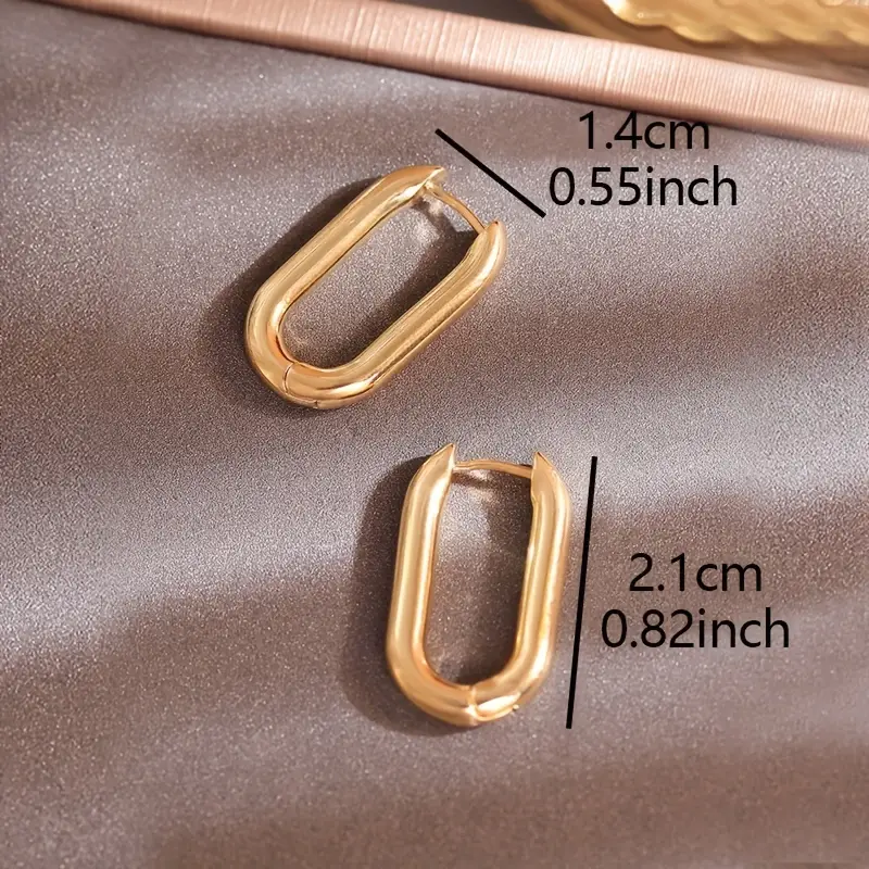 Golden Hoop Earrings – Elegant Simple Copper Jewelry for Women’s Daily Casual Style