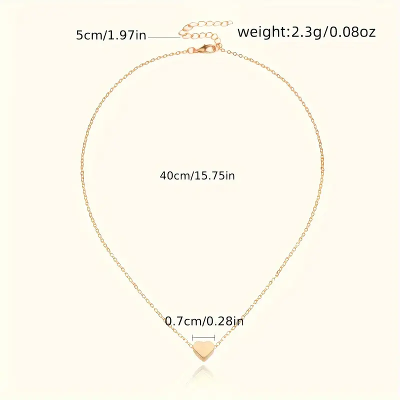 Elegant Vintage Heart Pendant Necklace – Timeless Alloy Clavicle Chain for Women